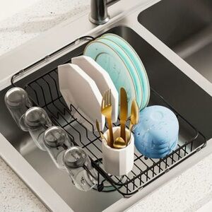 Black Over-the-Sink Dish Drying